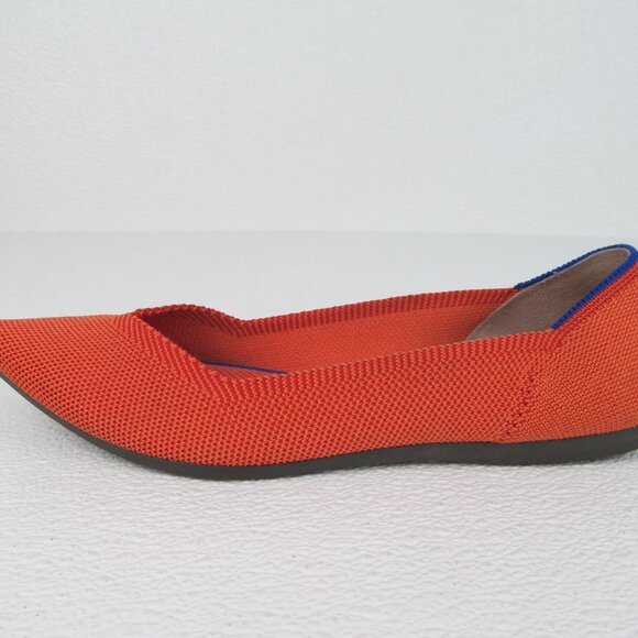Rothy’s The Point Flats Orange Persimmon Pointed Toe 6.5 M - Picture 3 of 10